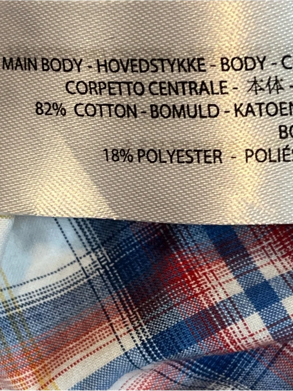 Boys Plaid Button-Down Shirt in White, Blue & Red L